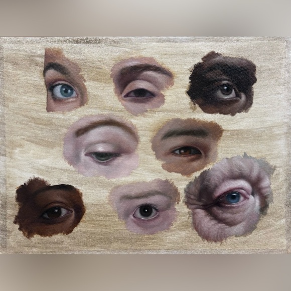 The eyes. Original oil painting. - Picture 3 of 3
